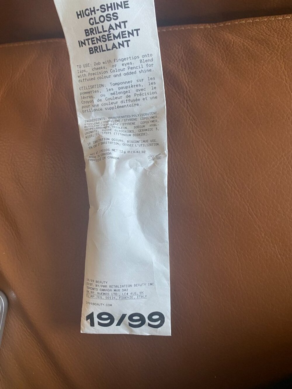 19/99 HIGH SHINE GLOSS - BRAND NEW